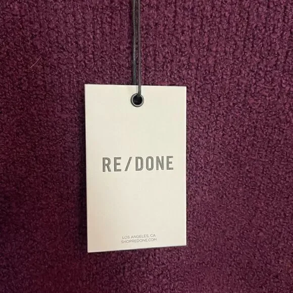 Re/Done 60’s shrunken fitted sweater in plum NWT. S - Picture 6 of 7